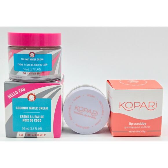 First Aid Beauty / Kopari Other - 7First Aid Beauty Hello FAB Coconut Water Cream 1.7 oz & Kopari Lip Scrubby .6oz